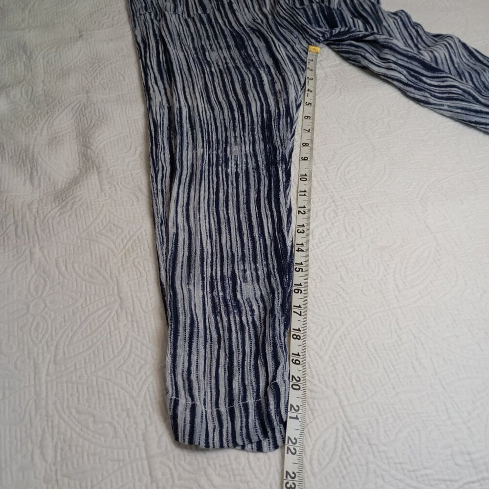 Free People Pants Striped Lightweight Drawstring  Blue & White Size S Womens - Picture 13 of 13